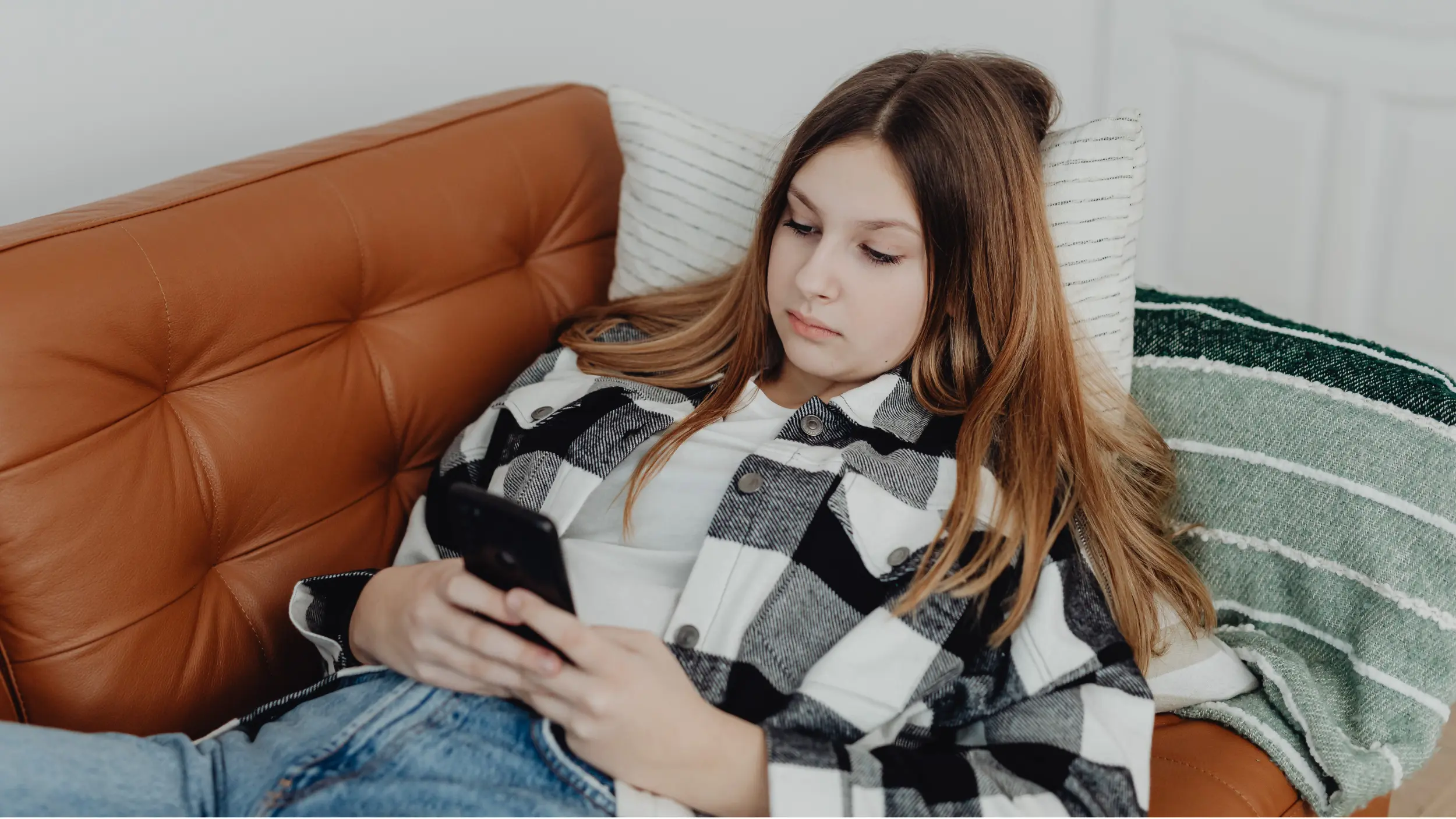 Women laying on the couch resting