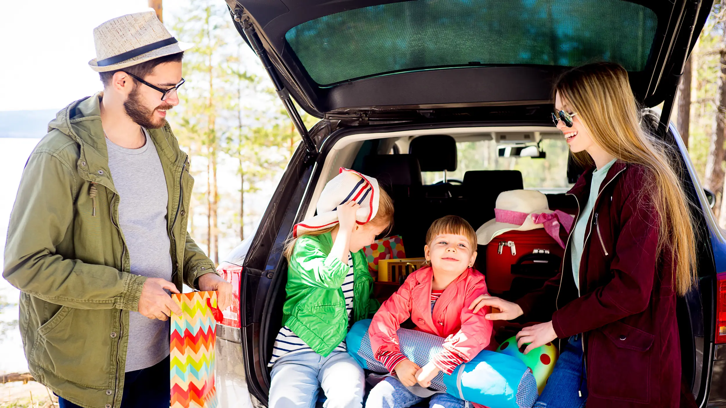 Family on a road trip