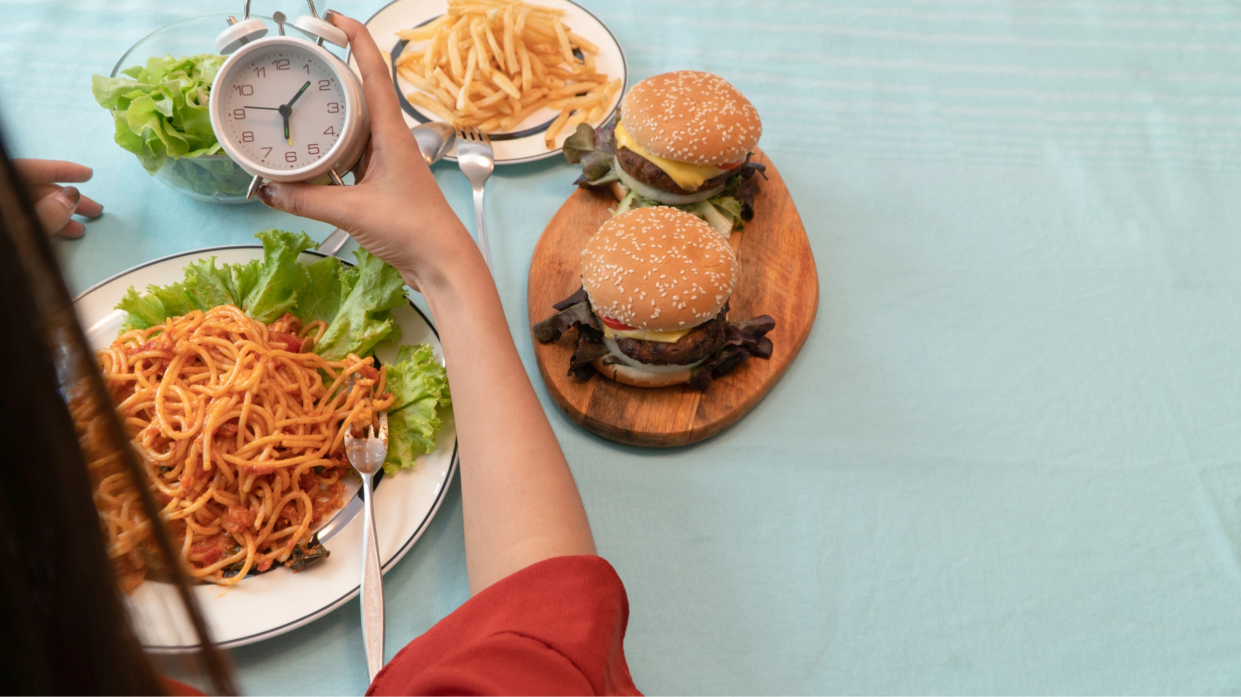 Woman binge eating