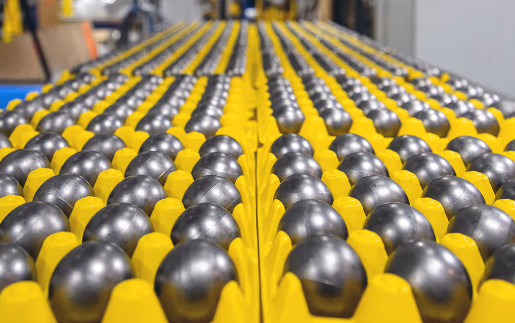 View of tray full of pebbels