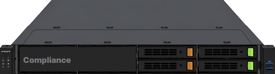 Compliance – rack server representing cycura GmbH's NIS2 and regulatory compliance services for Microsoft environments.