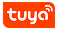Tuya smart home IoT logo with white stylized letters on an orange background.