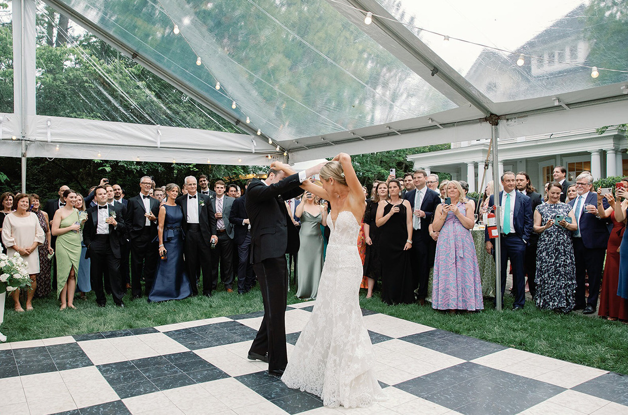 Tented outdoor wedding at McAlister-Leftwich House