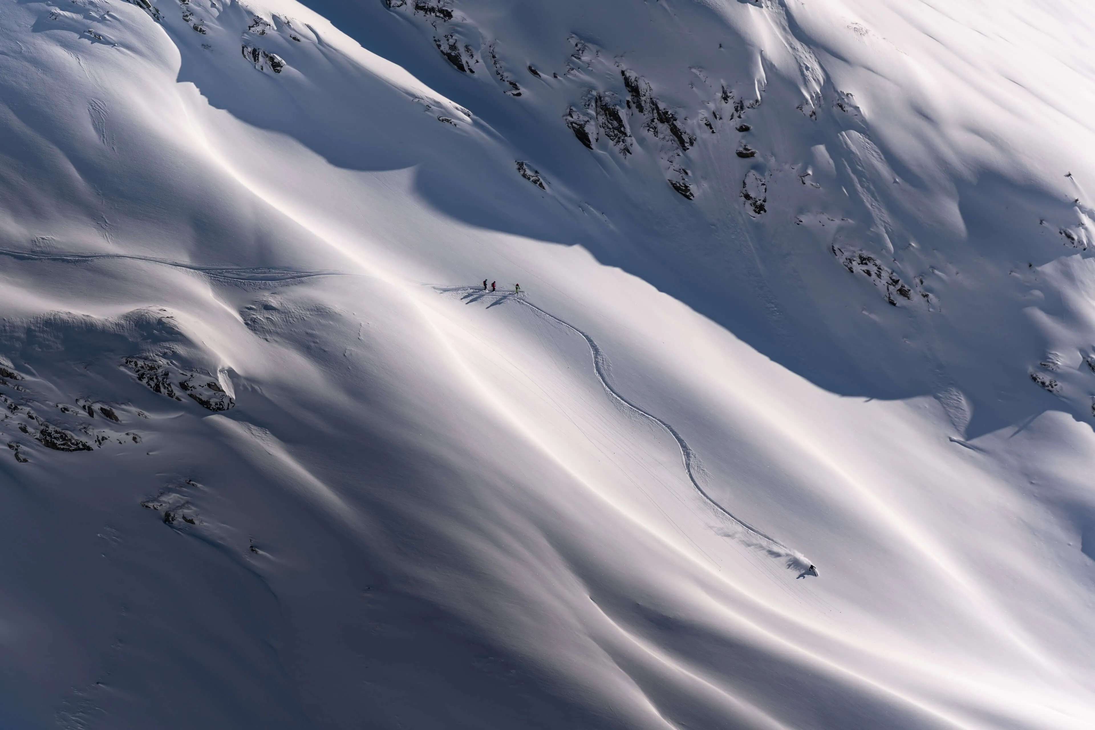 Skier on vast untouched slope