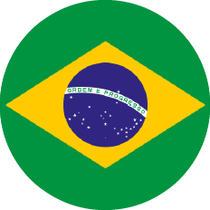 Bandeira do Brasil cortada em formato de círculo. É possível ver o seu fundo verde, losango amarelo e  círculo azul centralizados, além da faixa branca sobre o círculo onde está escrito 'Ordem e Progresso'.