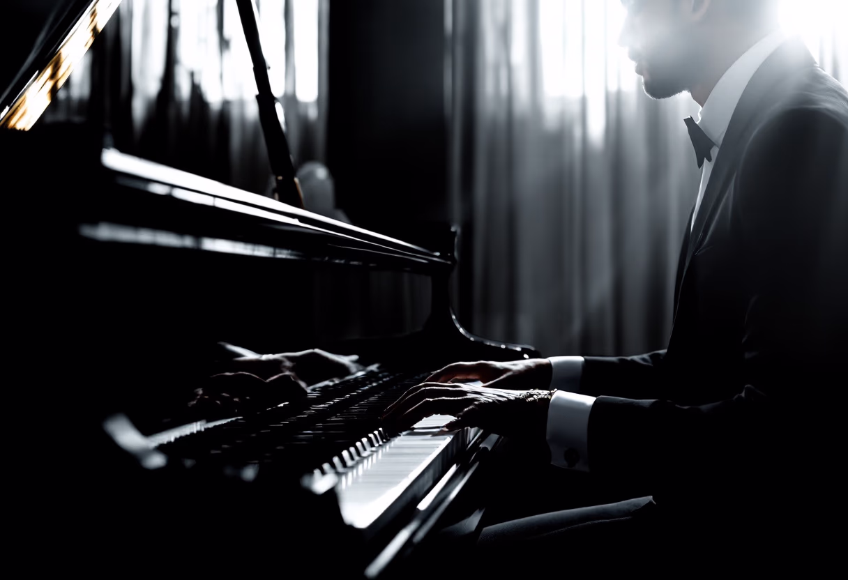 image of musician performing live
