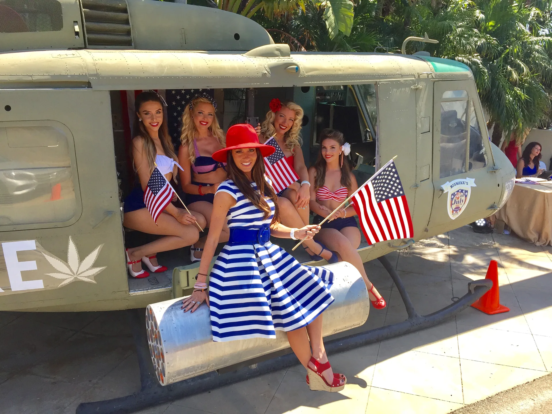 TLC Models promotional models at a Fourth of July event in Los Angeles