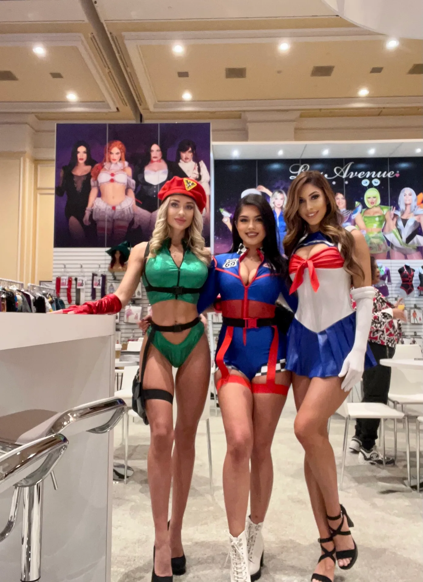 TLC Models costume character models at a trade show exhibit