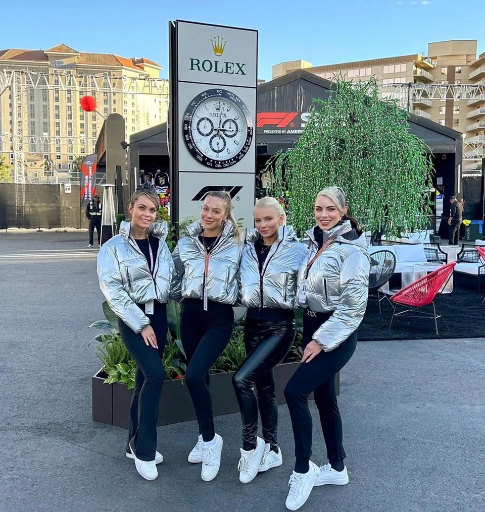 TLC Models brand ambassadors at the Rolex Formula 1 fan experience in Las Vegas