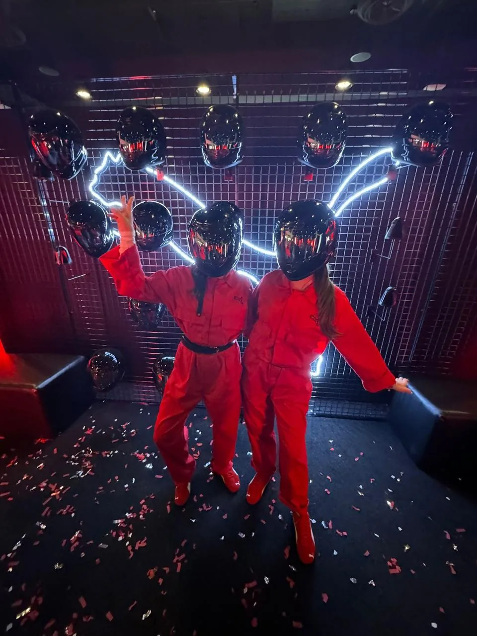 TLC Models themed character performers at a racing-themed venue activation