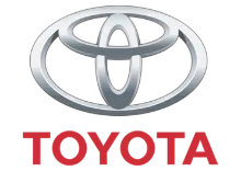 Toyota logo in grey and red