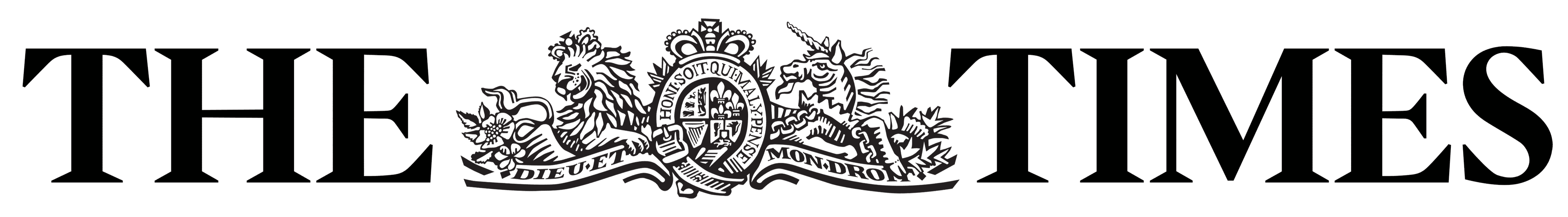 The Times newspaper logo with a lion and unicorn crest in the center.