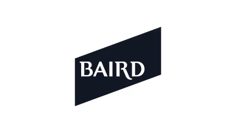 Baird logo with the name in capital letters inside a tilted rectangular shape.