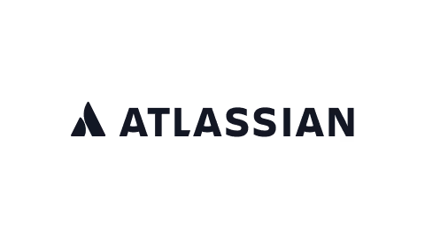 Atlassian company logo in black on a transparent background.
