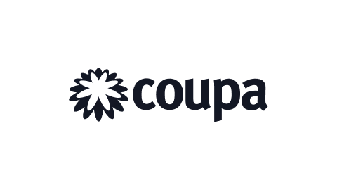 Coupa company logo in black on a transparent background.