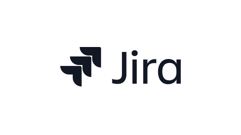 Jira software icon and text logo on a black background.