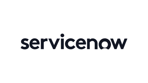 ServiceNow logo in black on a transparent background.