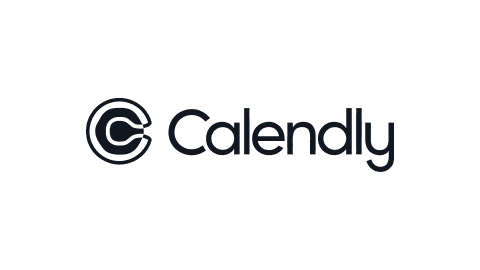 Calendly company logo in black text with circular symbol on the left.