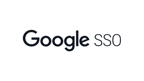 Google SSO text logo on a black background.