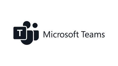 Microsoft Teams logo with stylized T icon and text.