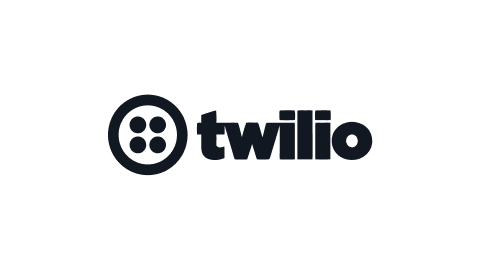 Twilio company logo with circular icon and text.