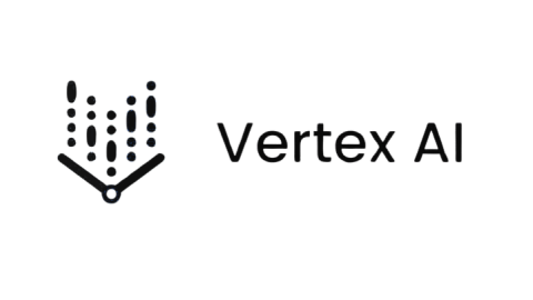 Vertex AI logo with stylized dots forming an upward graph shape beside the text.