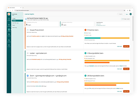 License Insights Product Screen Shot