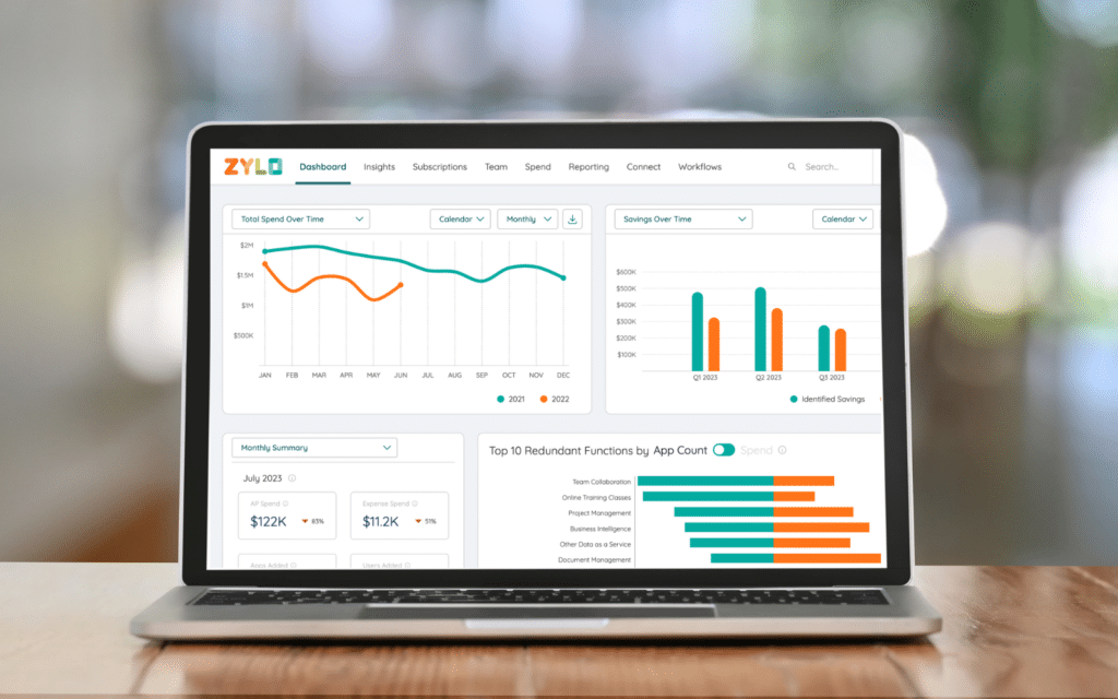 Zylo Savings Center Dashboard on Laptop Screen
