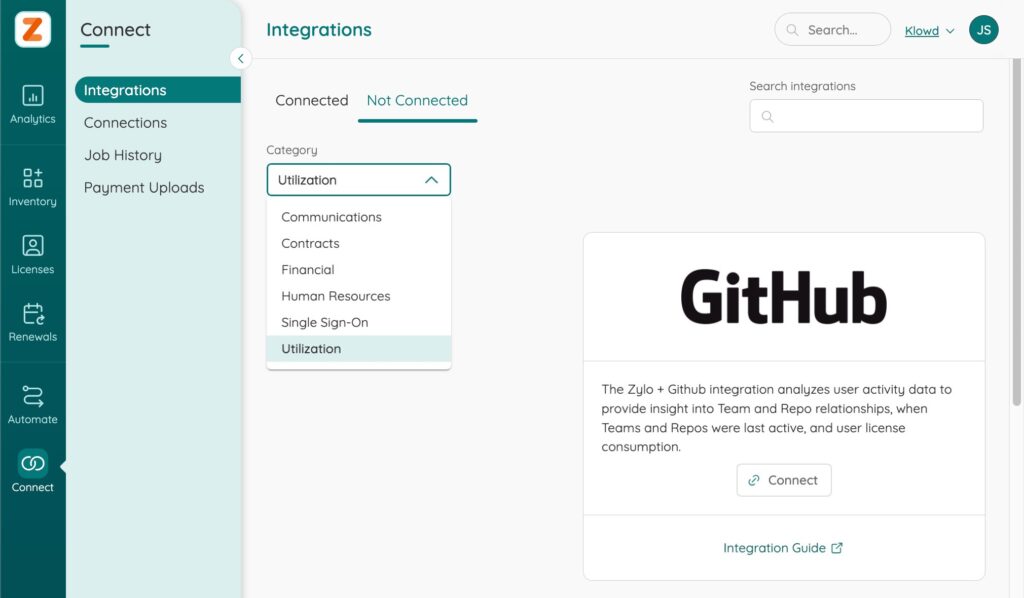 Zylo's GitHub direct integration setup