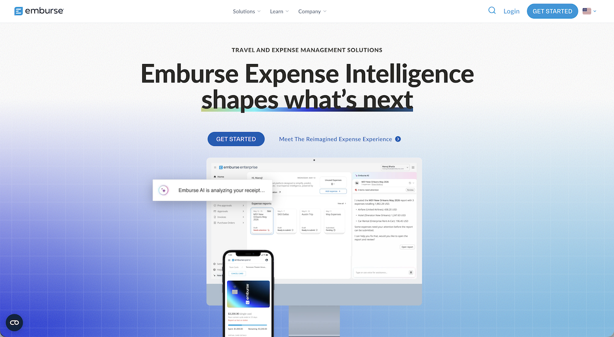 Emburse.com homepage