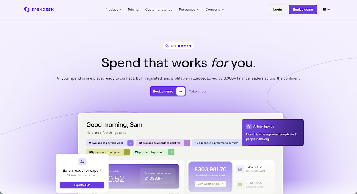 Spendesk.com homepage