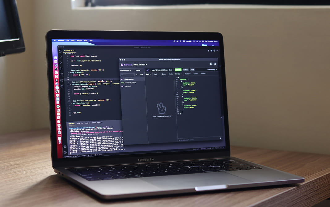 A software interface open on a laptop