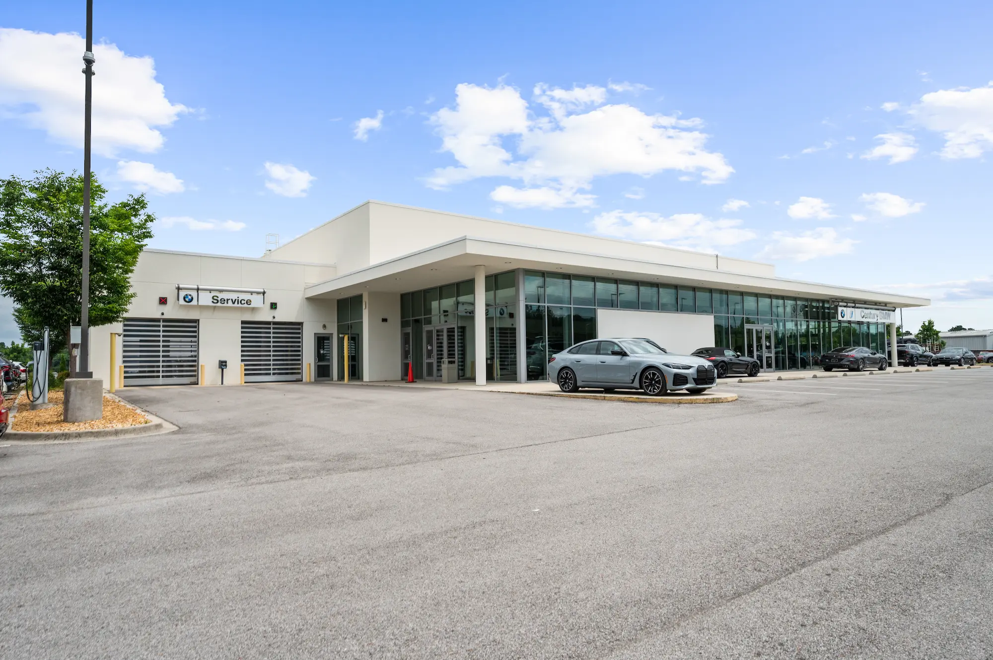 Alternate exterior view of the BMW repair center at Century Collision Center.