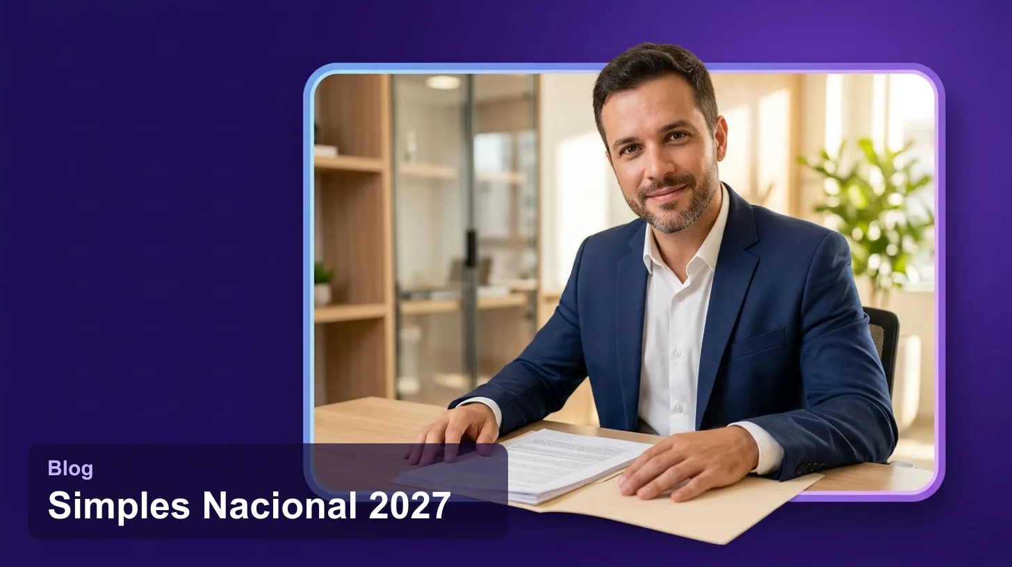 Como aderir ao Simples Nacional em 2027: empresario revisando documentos para a opcao de setembro de 2026