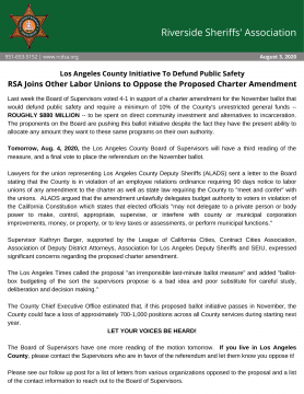 ALADS support graphic — RSA joins labor unions opposing charter amendment