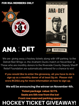 RSA hockey ticket giveaway flyer