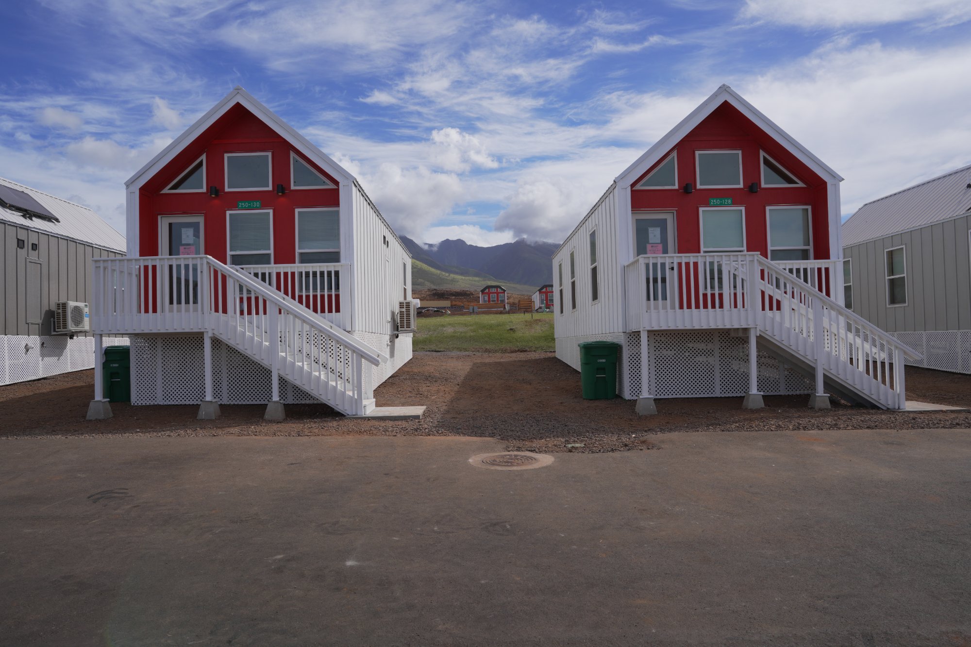 Row of completed homes