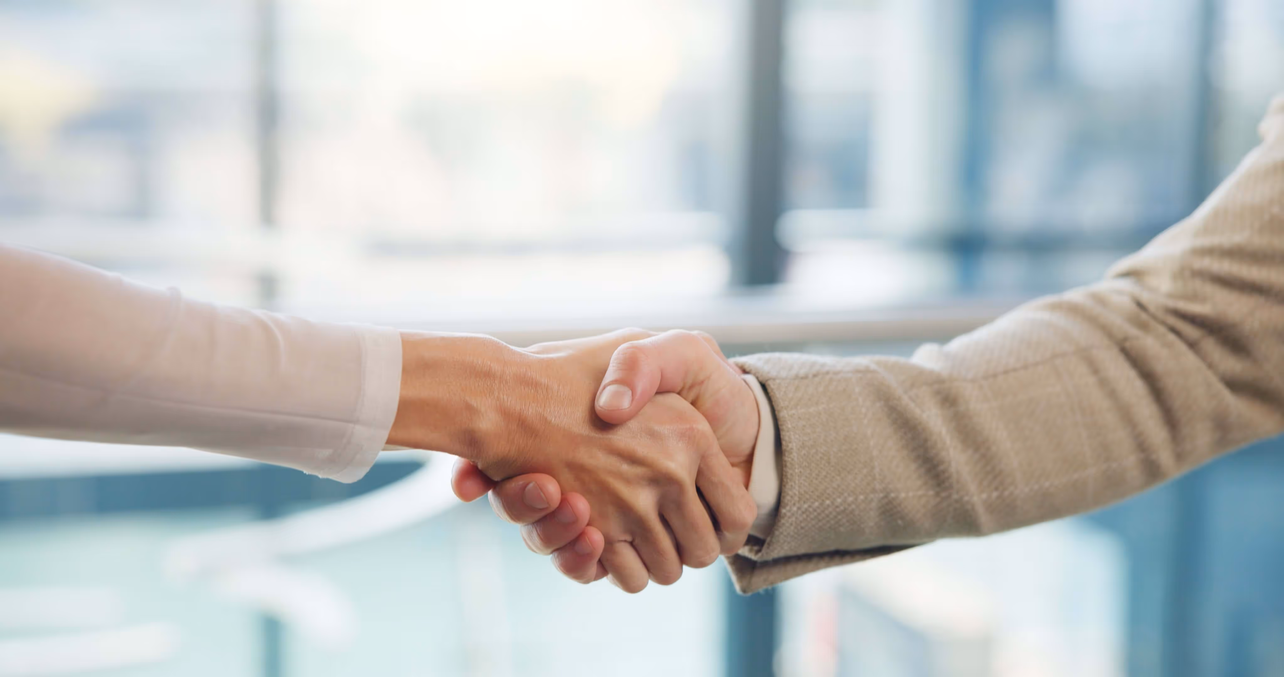 Two people shaking hands 