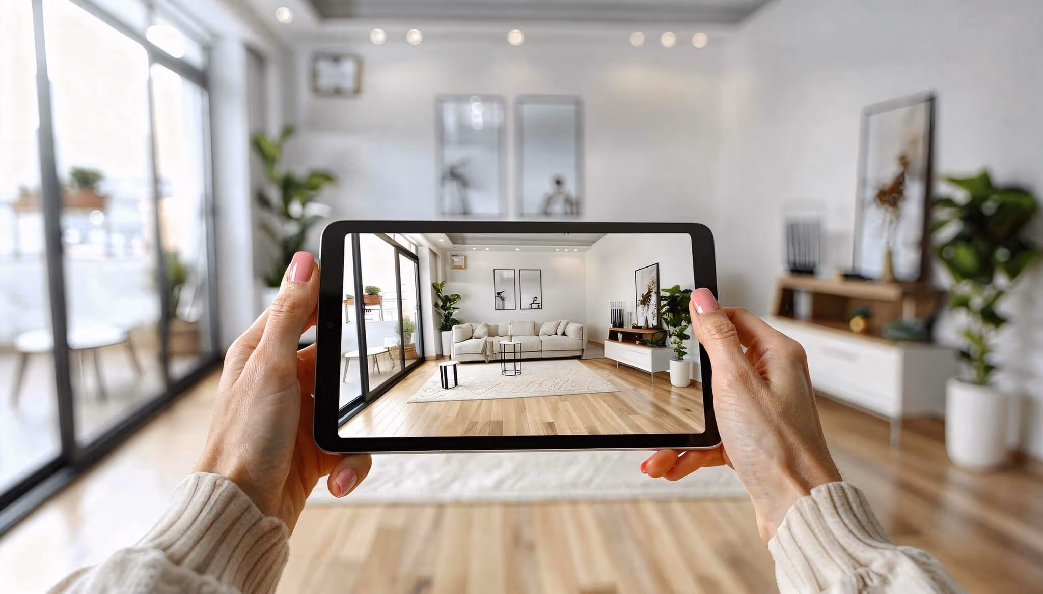 Person taking pictures of home