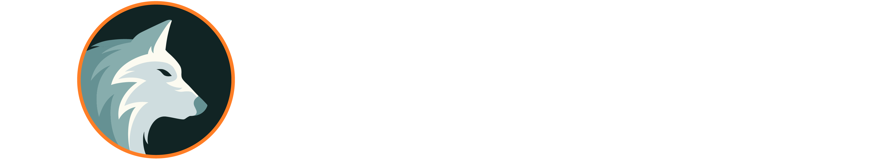 LongPath logo with a stylized wolf head inside an orange circle replacing the letter O.