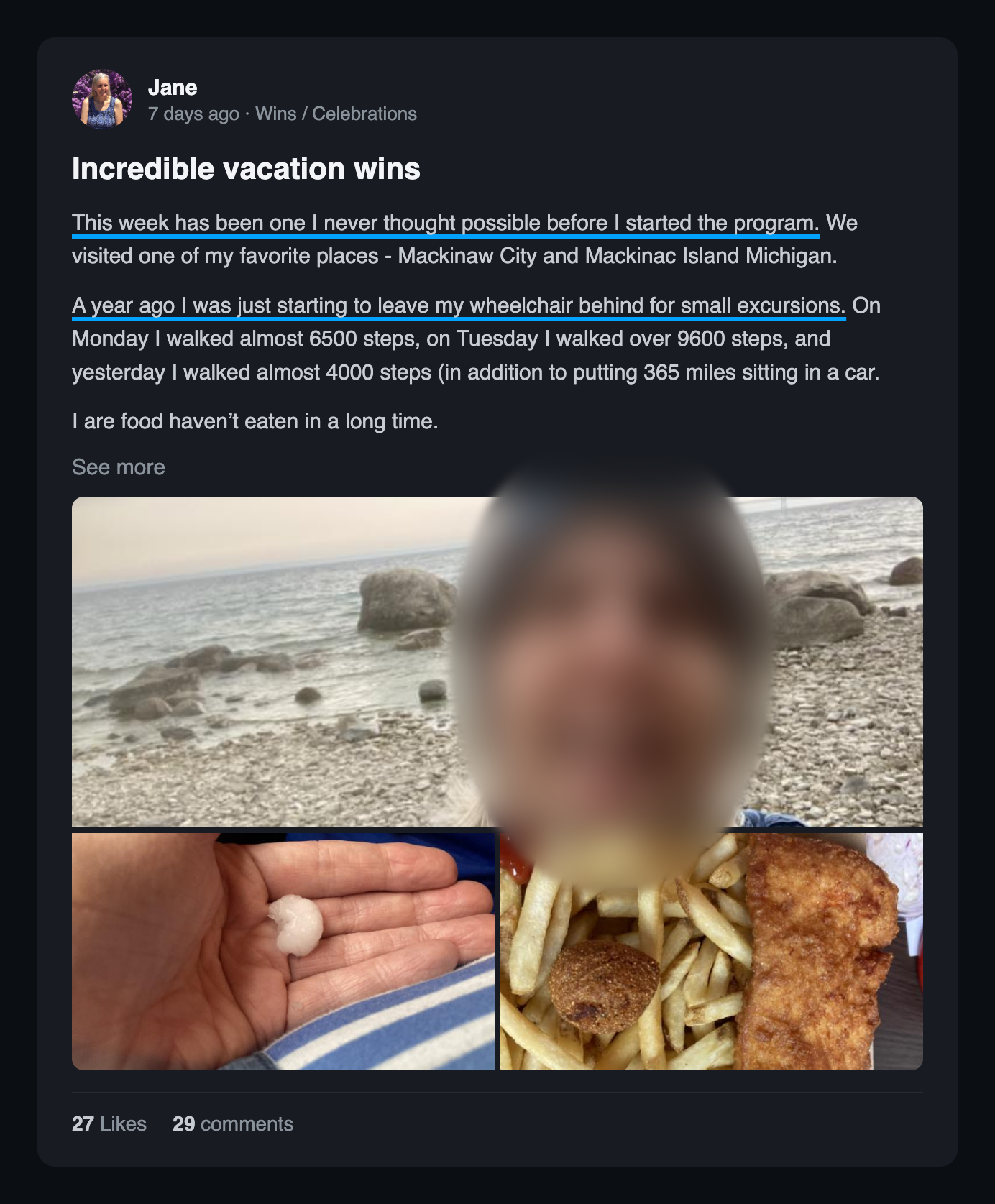 Community win post: Incredible vacation wins