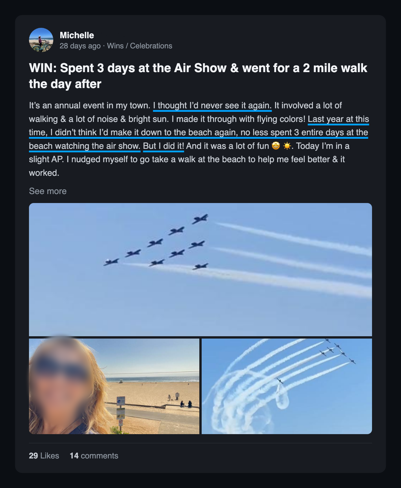 Community win post: Win spent 3 days at the air show went for a 2 mile walk