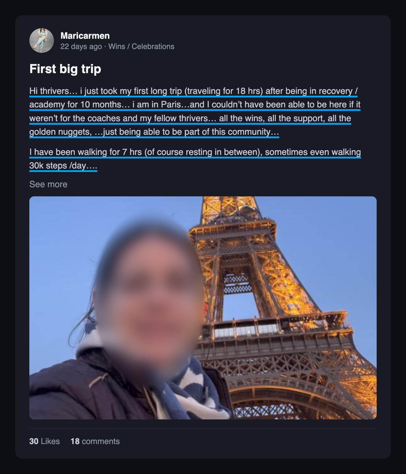 Community win post: First big trip