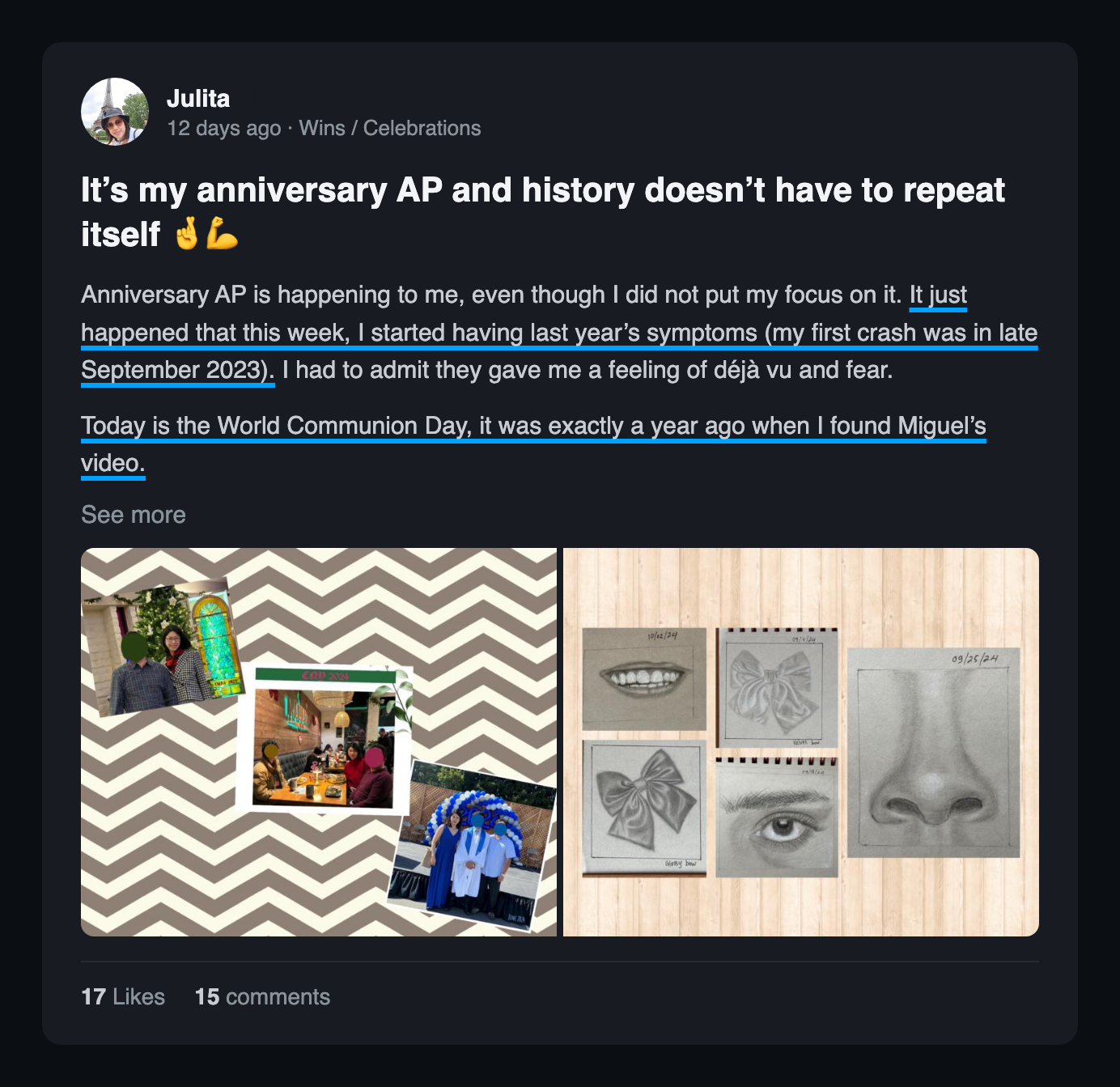 Community win post: Its my anniversary AP and history doesnt have to repeat
