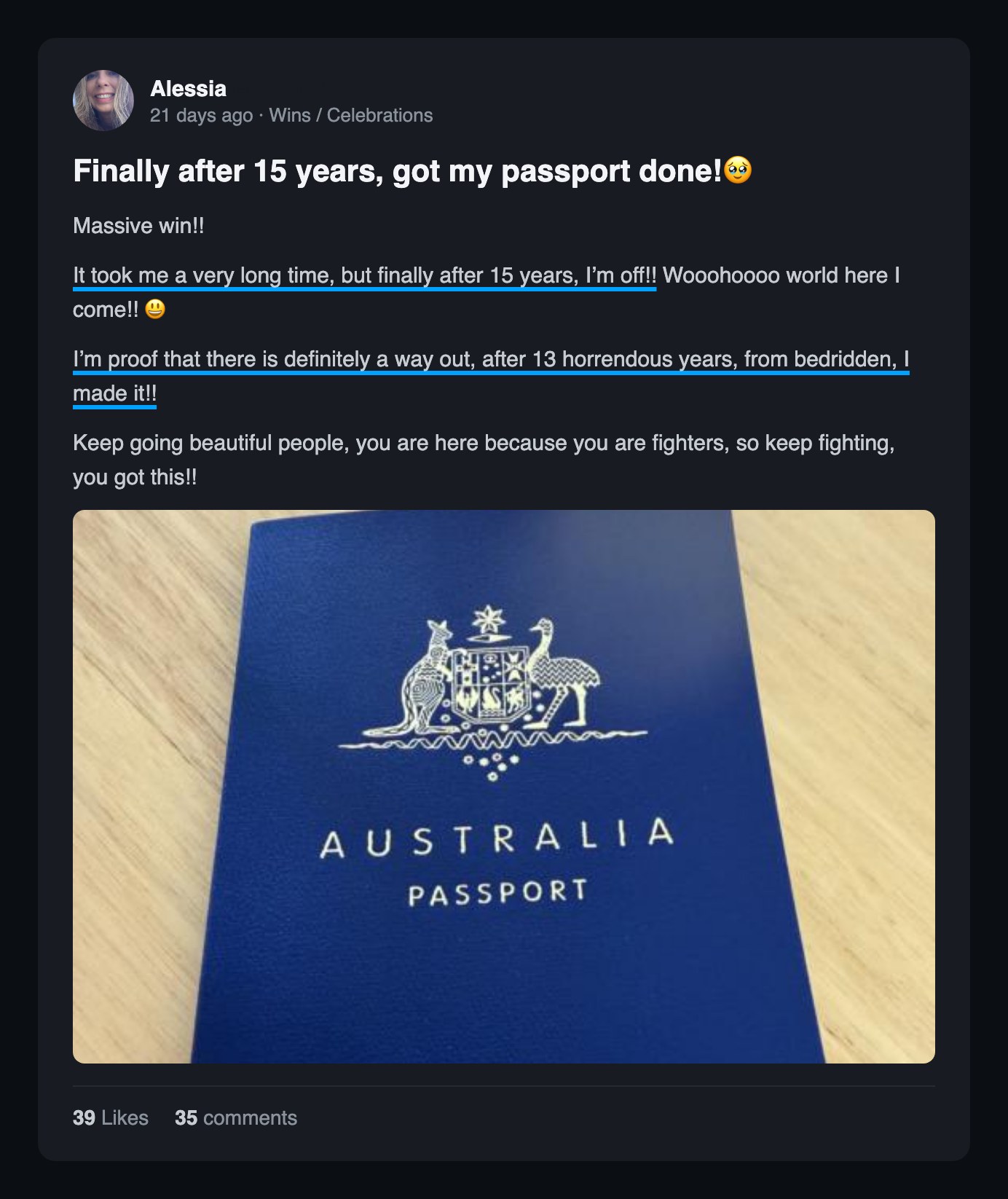 Community win post: Finally after 15 years got my passport done