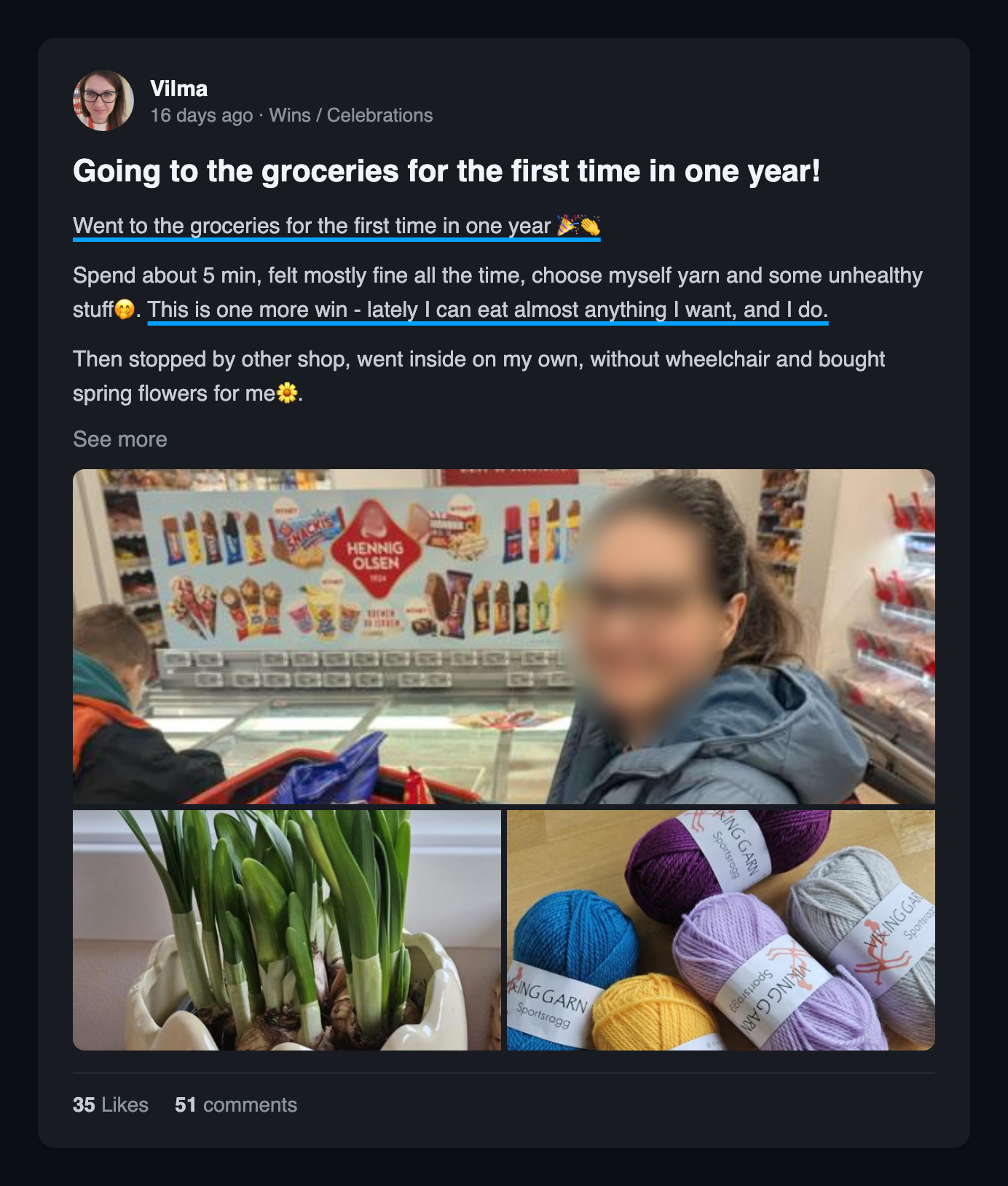 Community win post: Going to groceries for the first time in one year