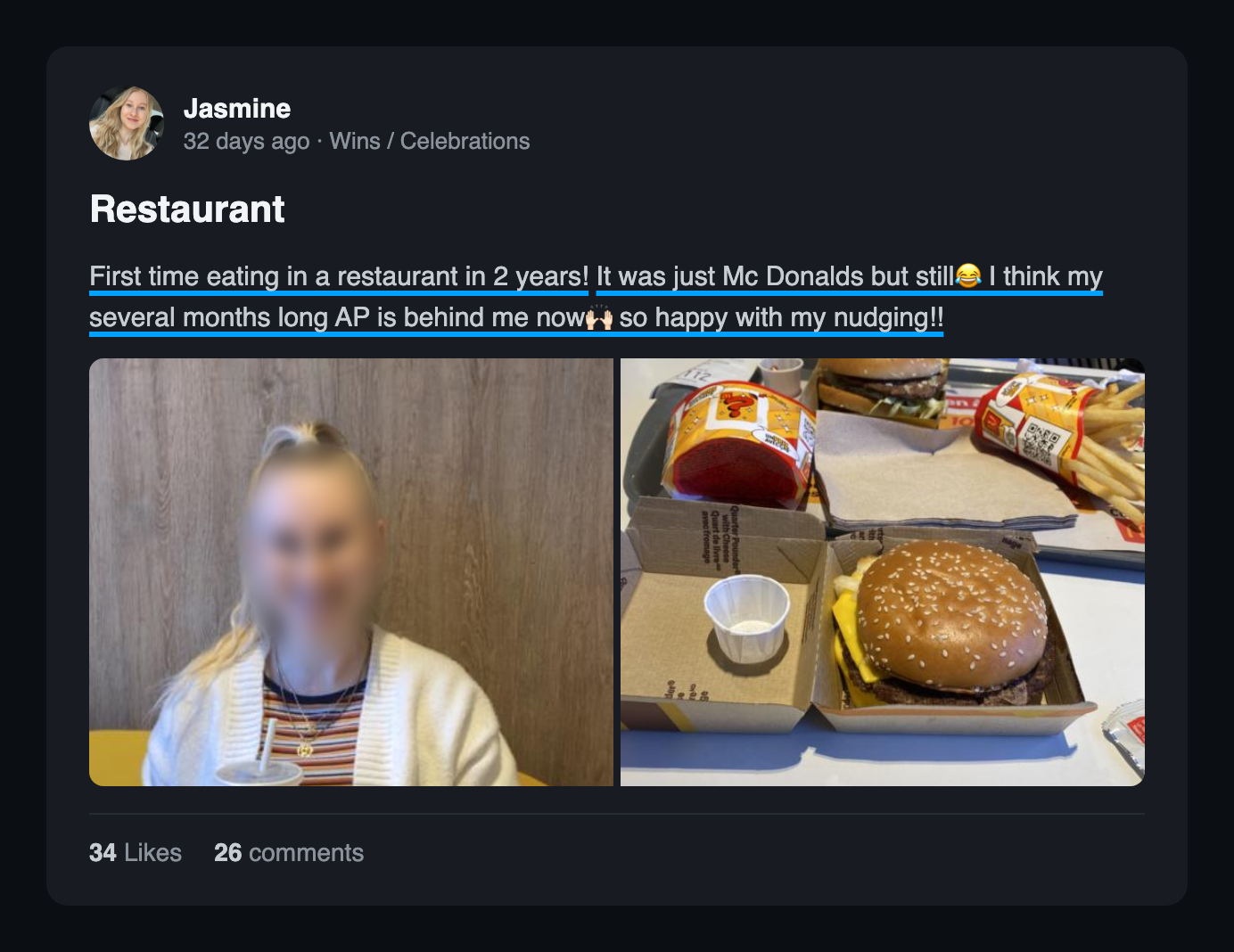 Community win post: Restaurant