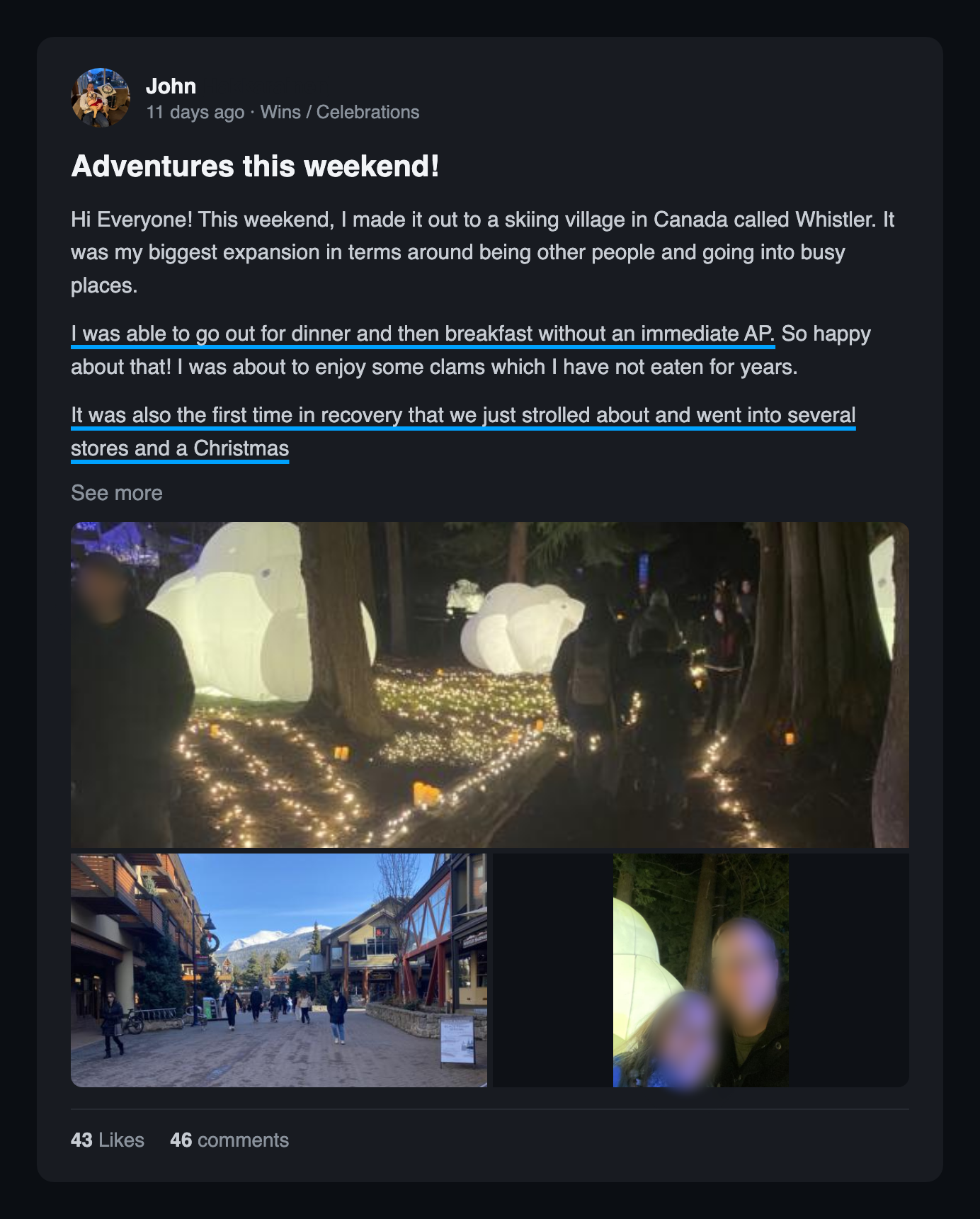 Community win post: Adventures this weekend