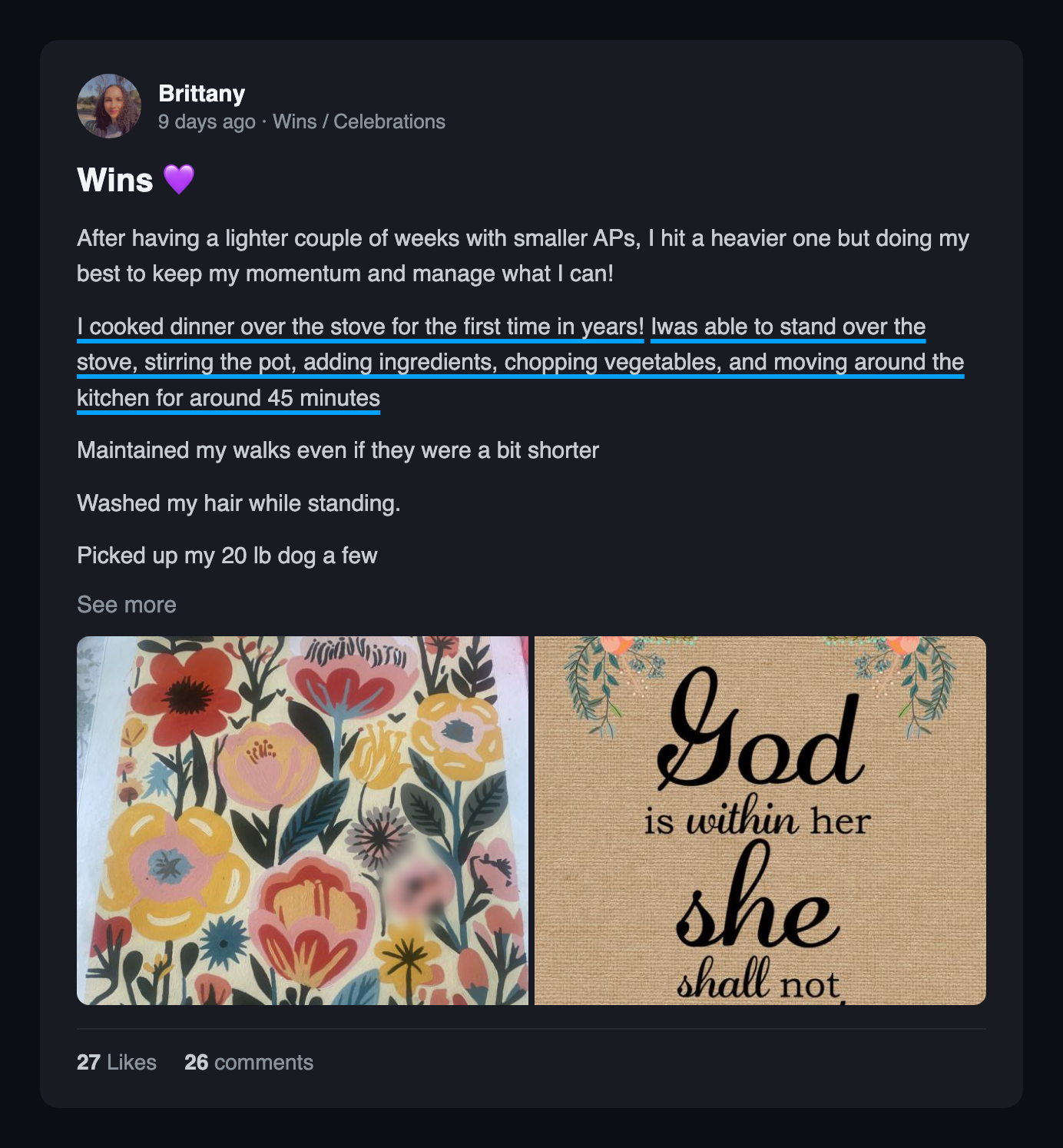 Community win post: Wins