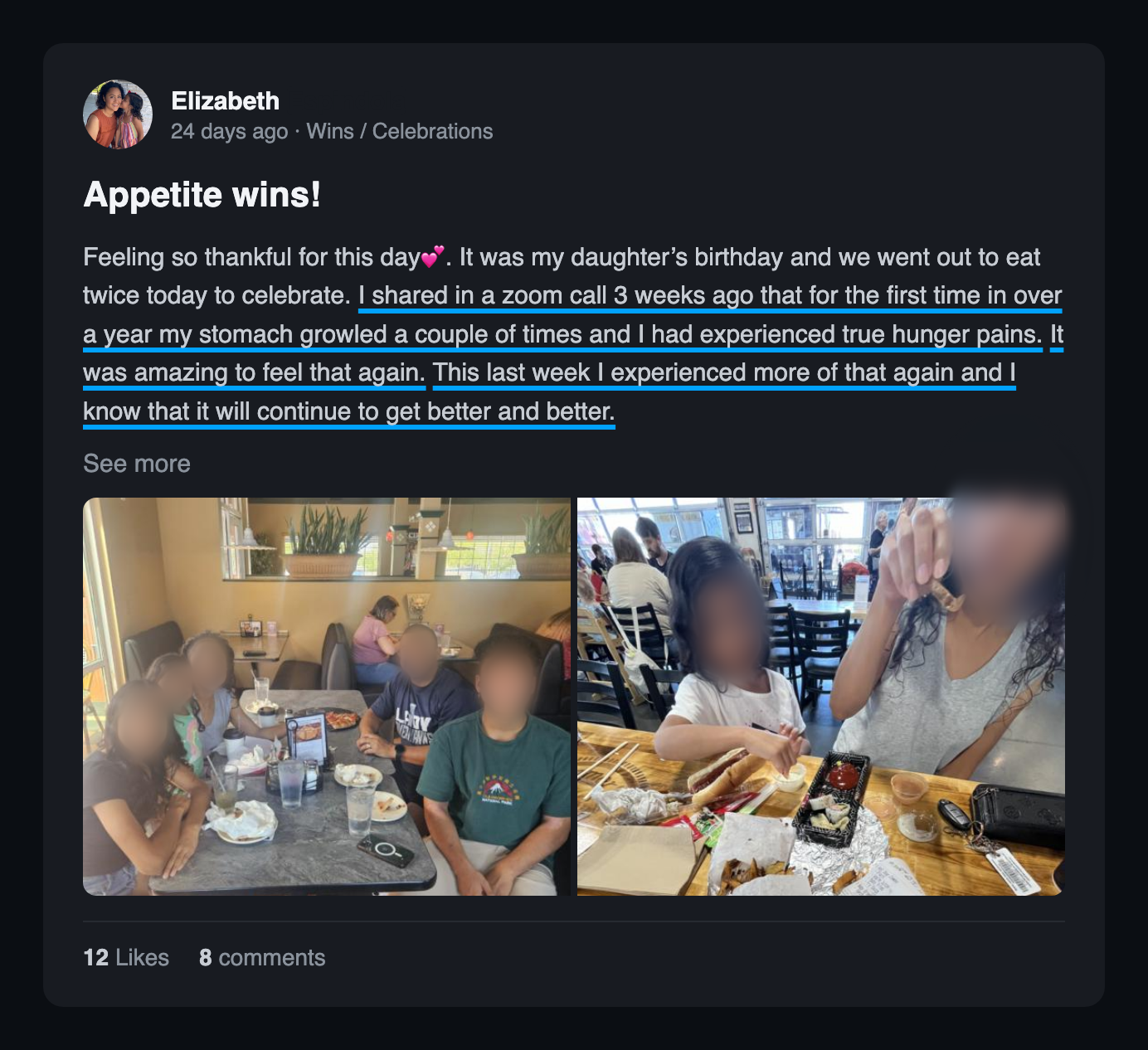 Community win post: Appetite wins